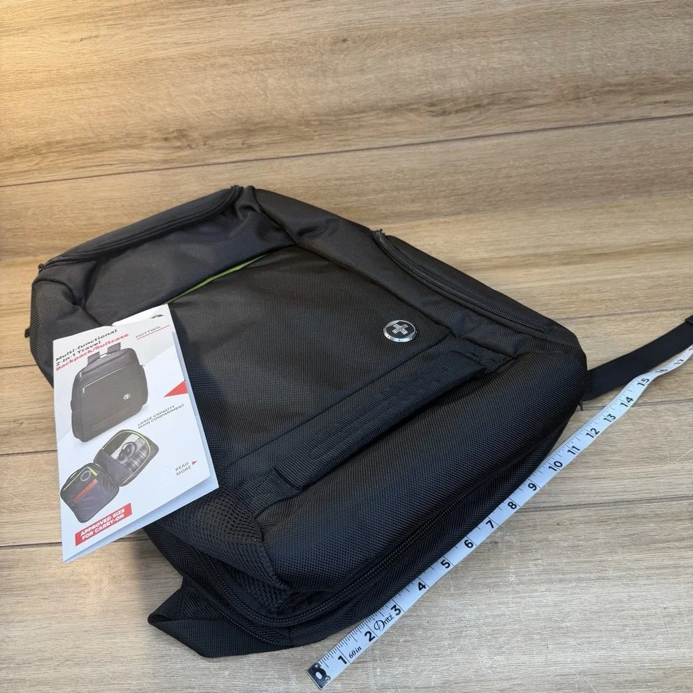 Swissdigital Design Business Travel Backpack Carry On Suitcase 2-in-1 NWT